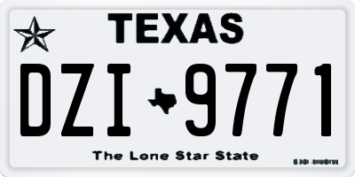 TX license plate DZI9771