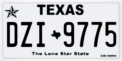 TX license plate DZI9775