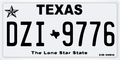 TX license plate DZI9776