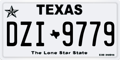 TX license plate DZI9779