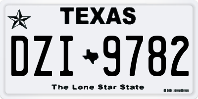 TX license plate DZI9782