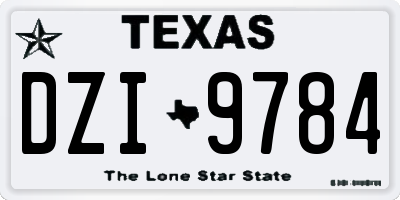 TX license plate DZI9784