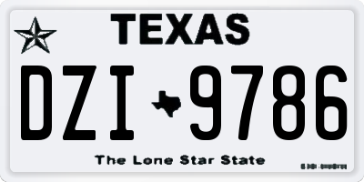 TX license plate DZI9786