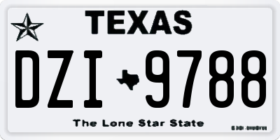 TX license plate DZI9788