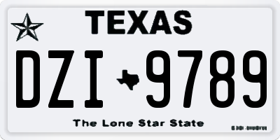 TX license plate DZI9789