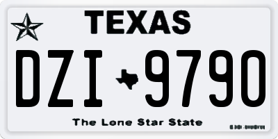 TX license plate DZI9790