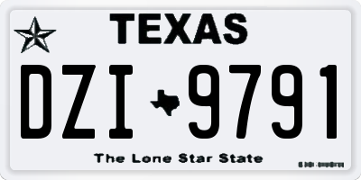 TX license plate DZI9791