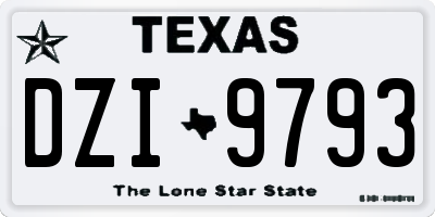 TX license plate DZI9793