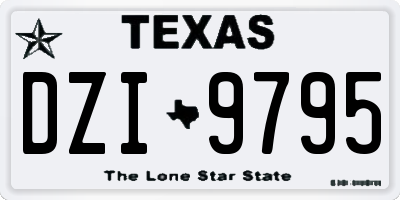 TX license plate DZI9795