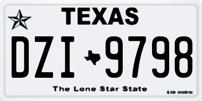 TX license plate DZI9798