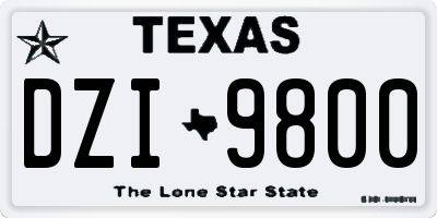 TX license plate DZI9800