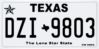 TX license plate DZI9803