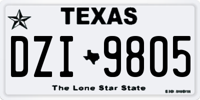 TX license plate DZI9805