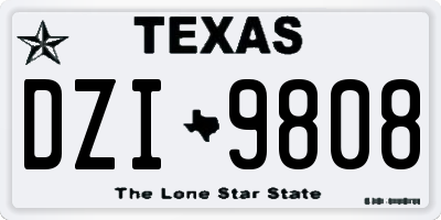 TX license plate DZI9808