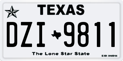 TX license plate DZI9811