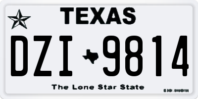 TX license plate DZI9814