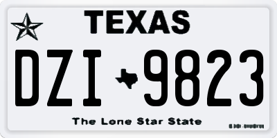 TX license plate DZI9823