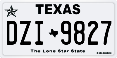 TX license plate DZI9827
