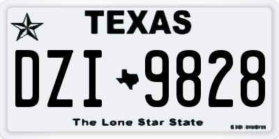 TX license plate DZI9828