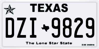 TX license plate DZI9829