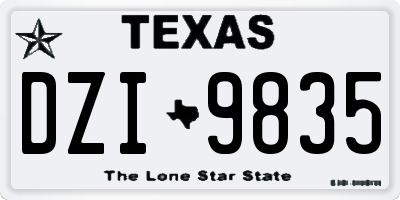 TX license plate DZI9835
