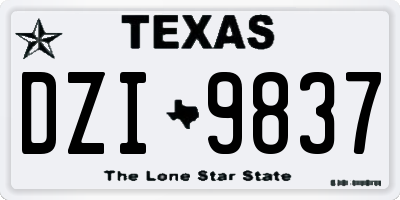 TX license plate DZI9837