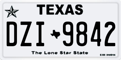 TX license plate DZI9842