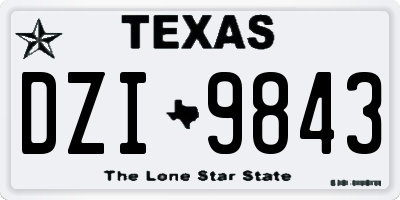 TX license plate DZI9843