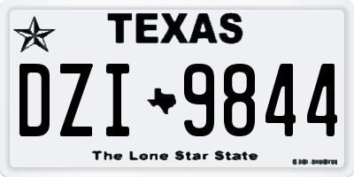 TX license plate DZI9844