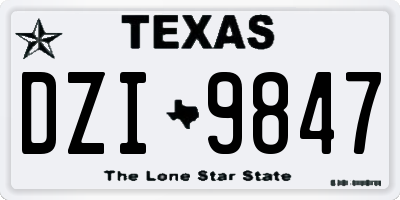 TX license plate DZI9847