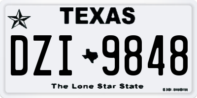 TX license plate DZI9848