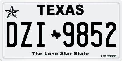 TX license plate DZI9852