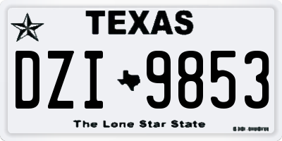 TX license plate DZI9853