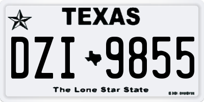 TX license plate DZI9855