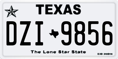 TX license plate DZI9856