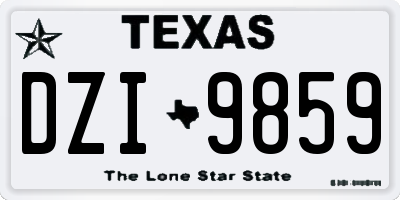 TX license plate DZI9859