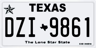 TX license plate DZI9861