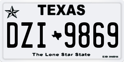 TX license plate DZI9869