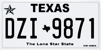 TX license plate DZI9871