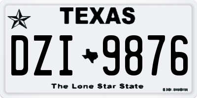 TX license plate DZI9876