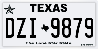 TX license plate DZI9879