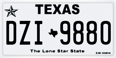 TX license plate DZI9880