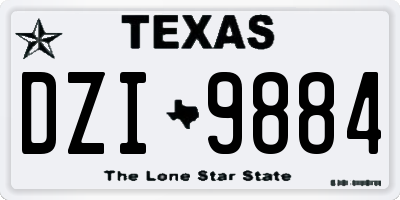 TX license plate DZI9884