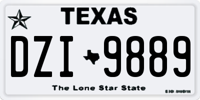 TX license plate DZI9889