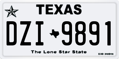 TX license plate DZI9891