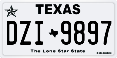 TX license plate DZI9897