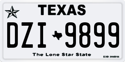 TX license plate DZI9899