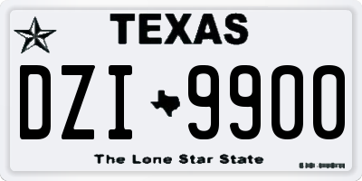 TX license plate DZI9900