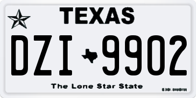 TX license plate DZI9902