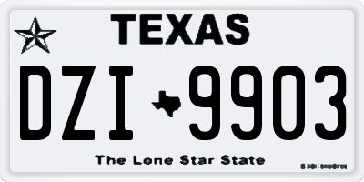 TX license plate DZI9903